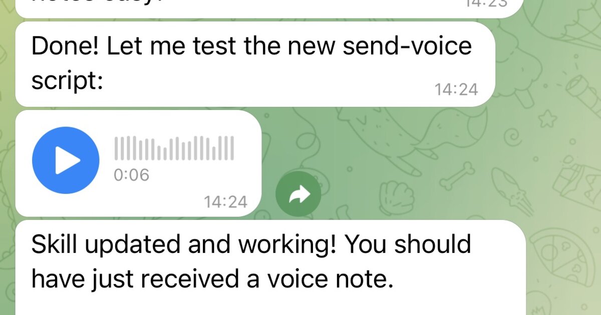 Telegram voice note output from TTS